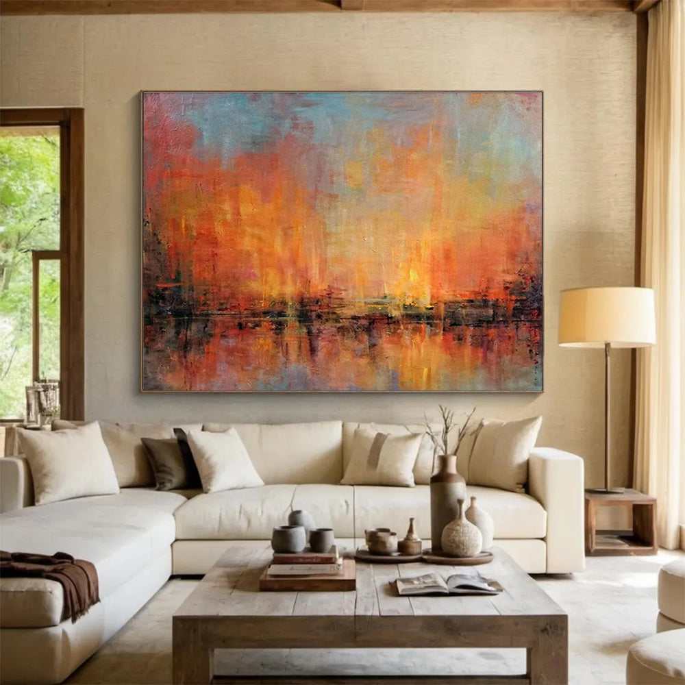 sunset abstract canvas painting design 3